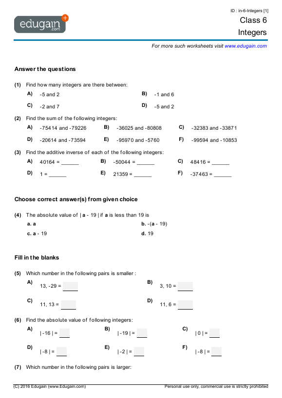 Integers